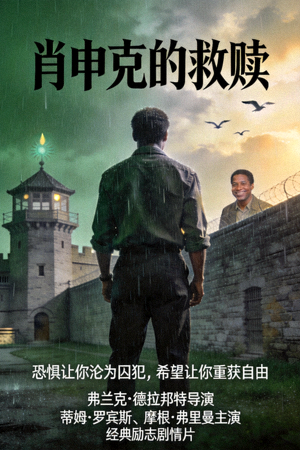《肖申克的救赎》电影海报，经典励志剧情片
